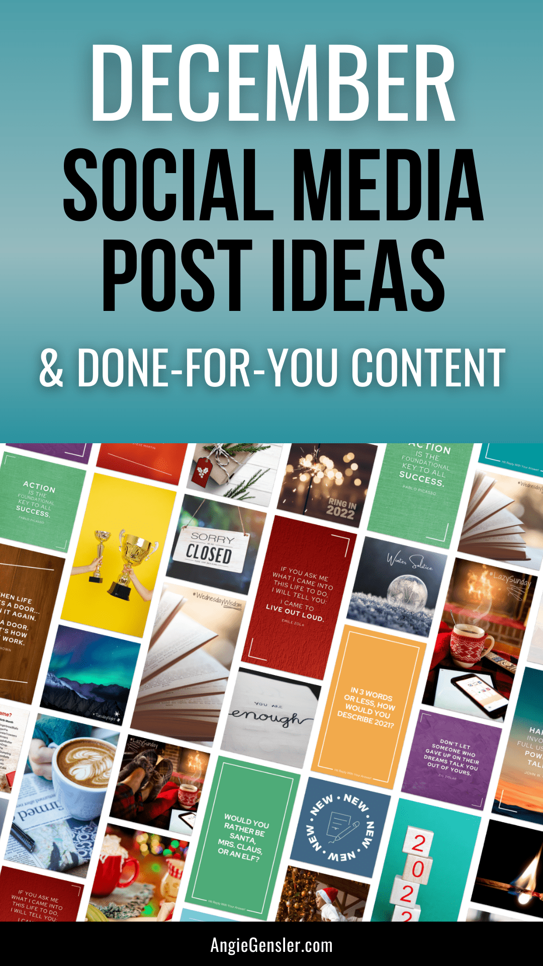 December Social Media Post Ideas Done For You Content Angie Gensler