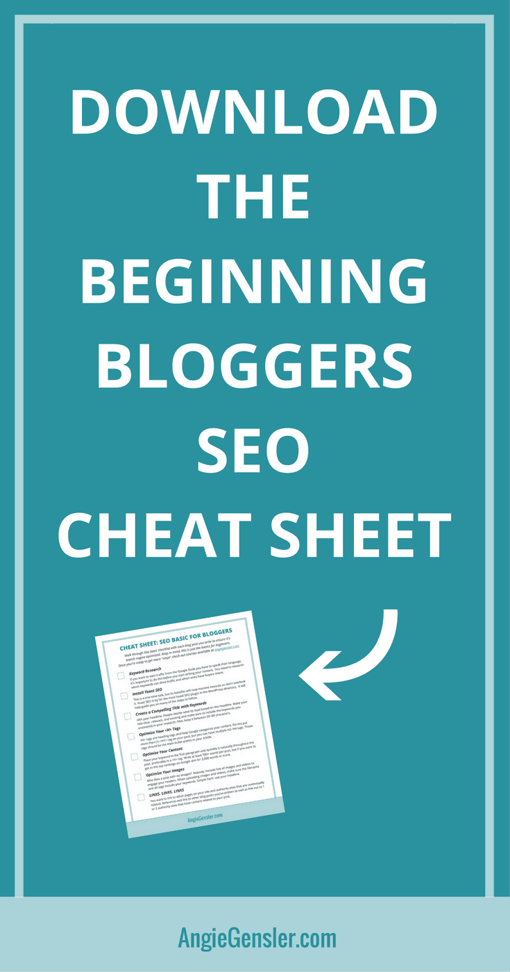 Download the beginning bloggers SEO cheat sheet