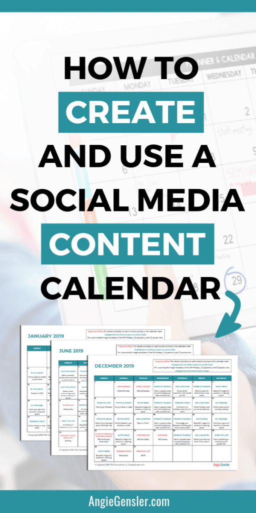 How to Create and Use a Social Media Content Calendar - Angie Gensler