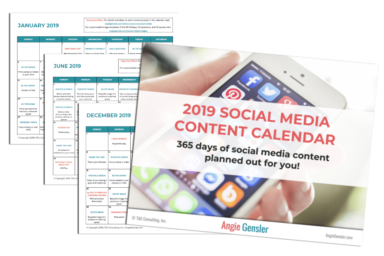 2019 Social Media Content Calendar-Services Page