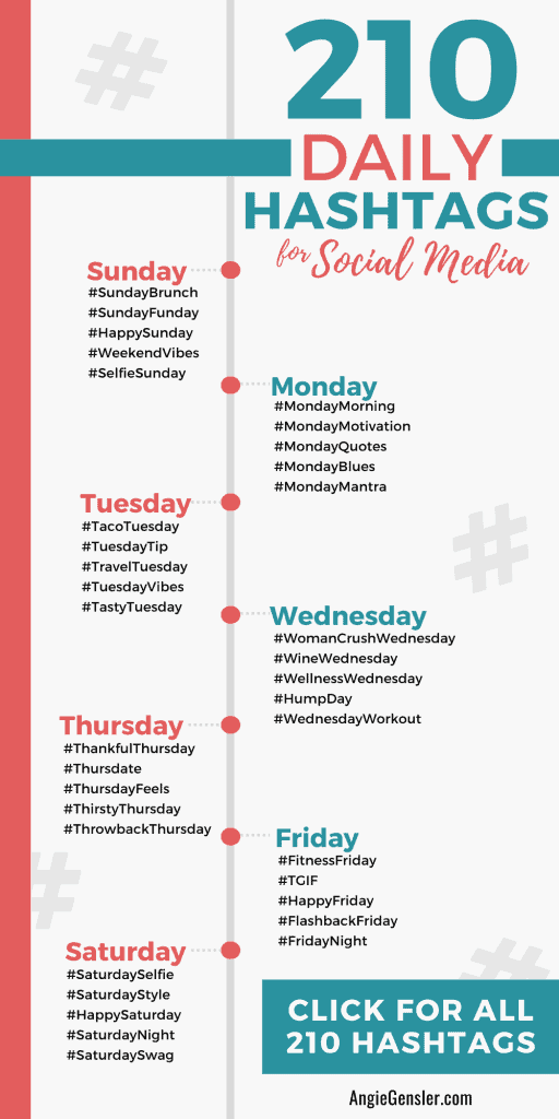 210 daily hashtags pin