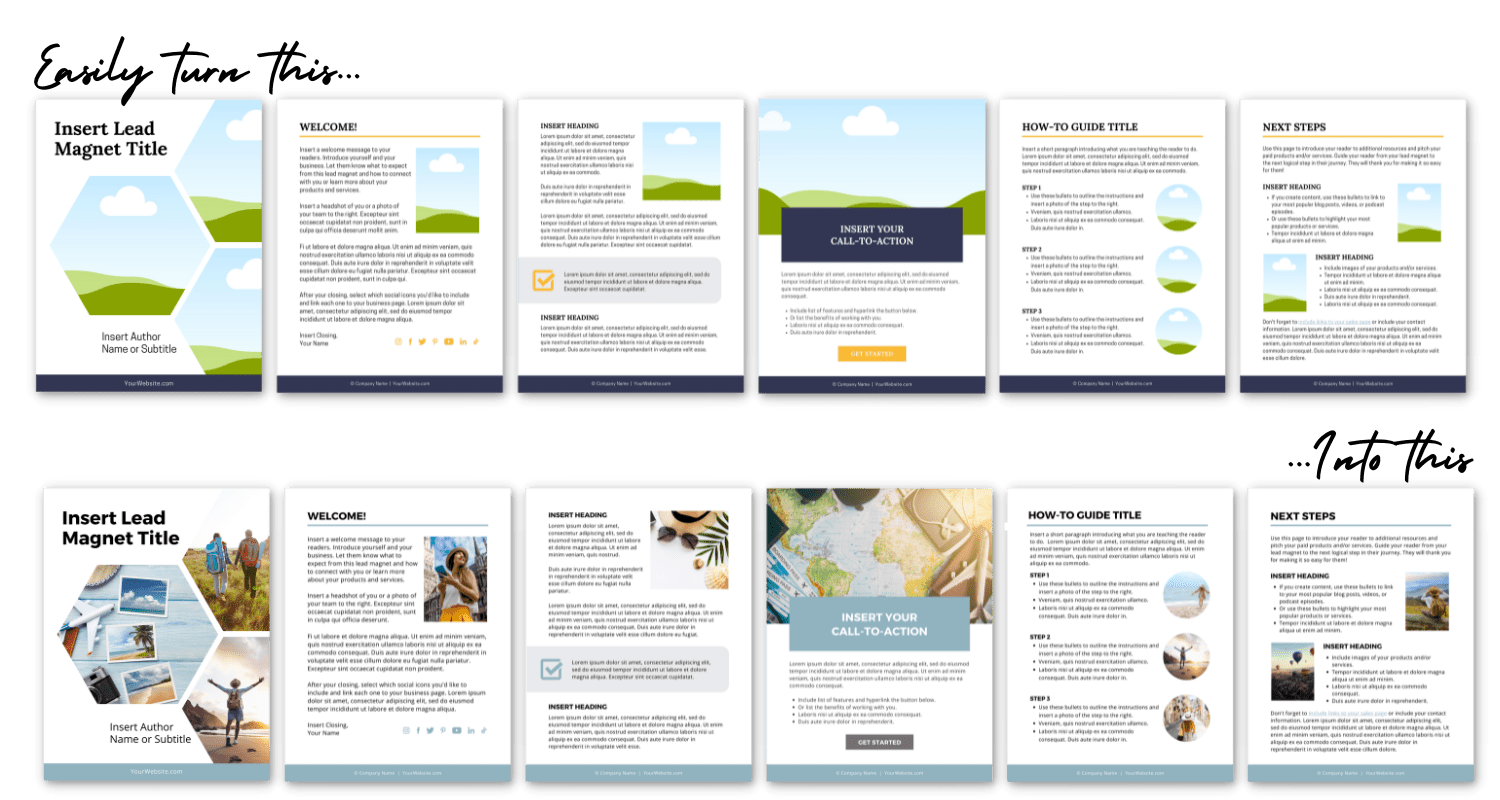 Lead Magnet Templates Before and After