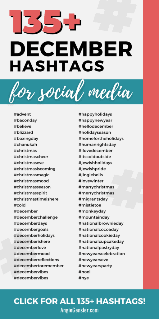 december hashtags infographic