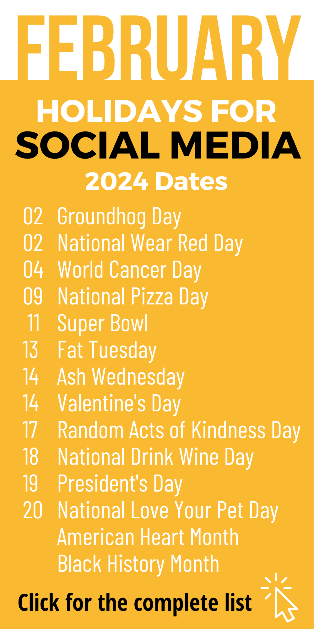 195+ February Holidays in 2024 | Fun, Weird, and Special Dates - Angie ...