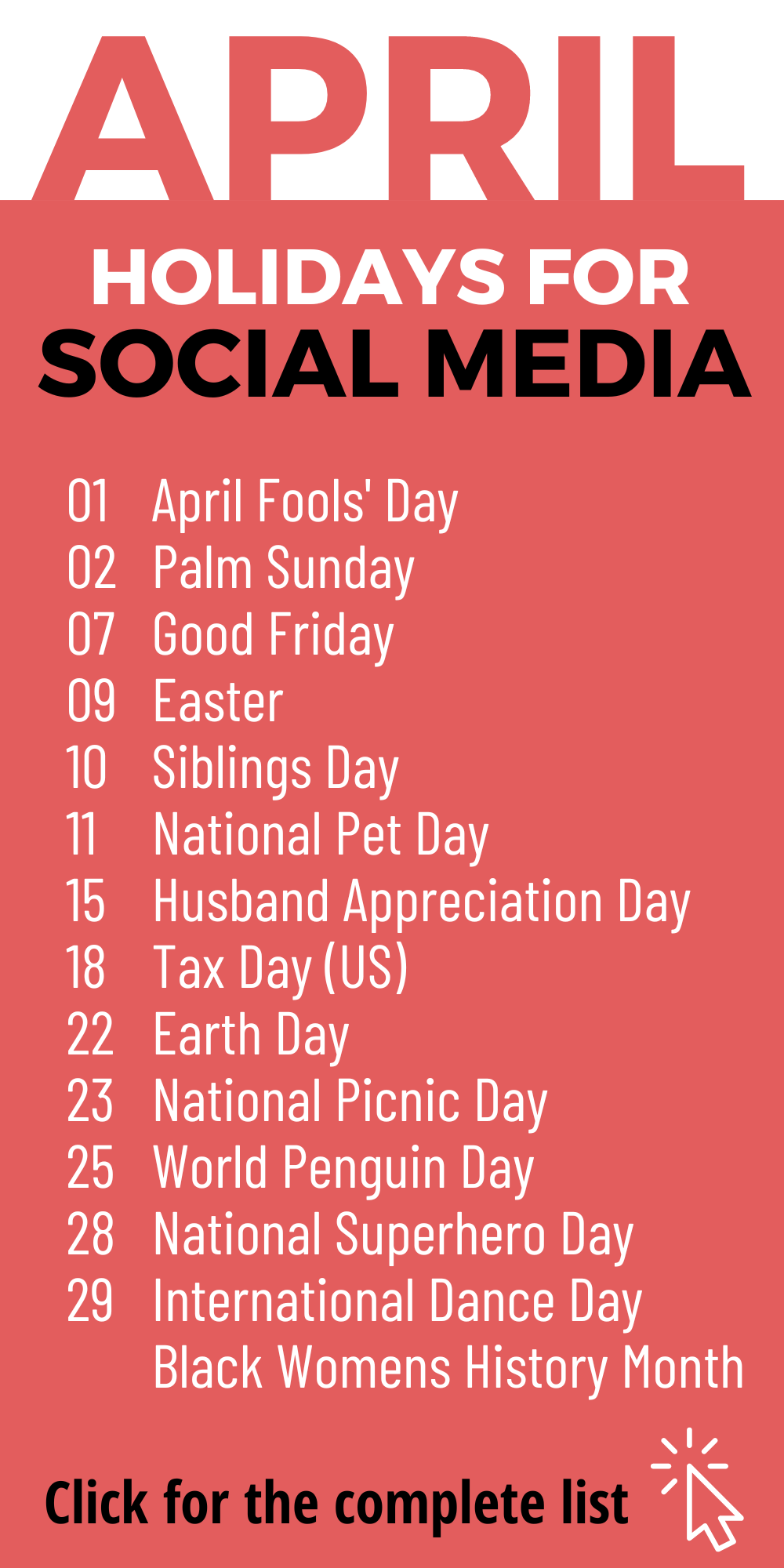 300+ April Holidays in 2023 | Fun, Weird, and Special Dates - Angie Gensler