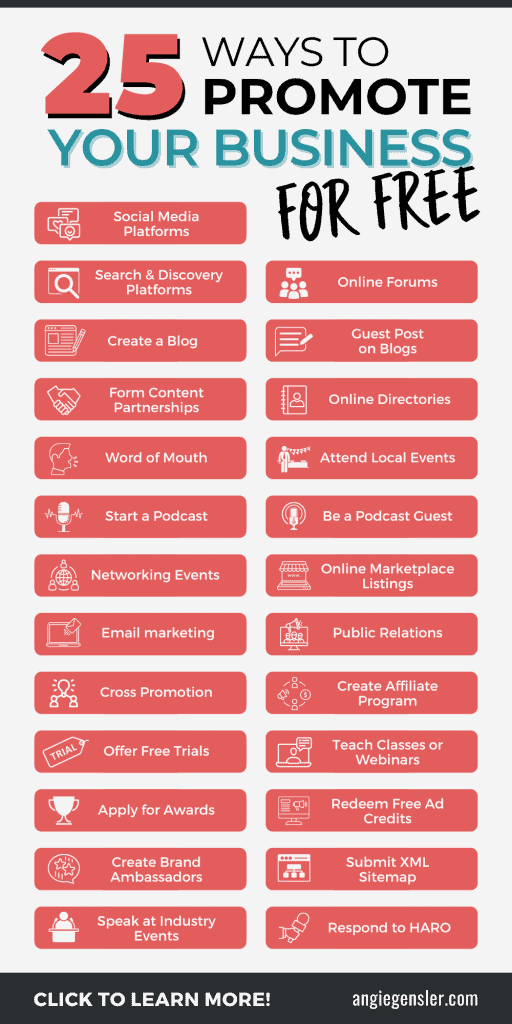 25 ways to promote your business for free infographic (1)