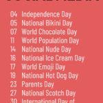 july holidays infographic