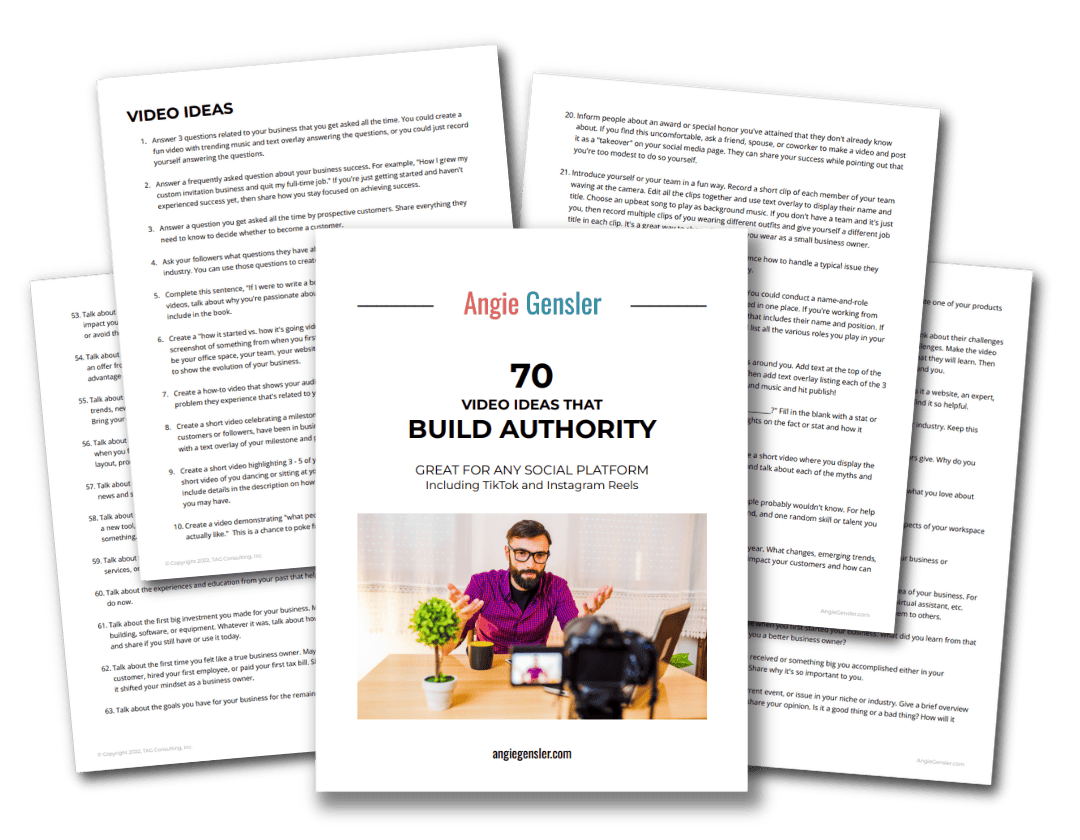 70 video ideas to build authority