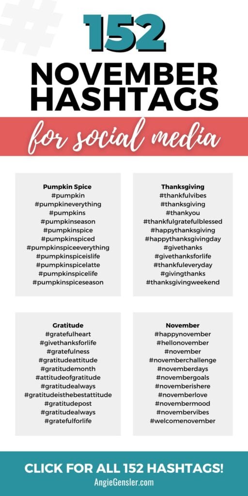 november hashtags infographic