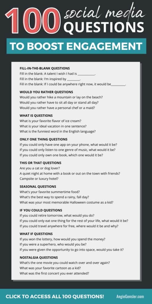 100 social media questions infographic 2