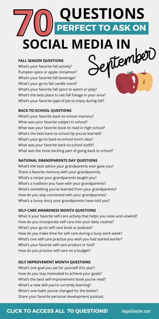 70 questions for september infographic