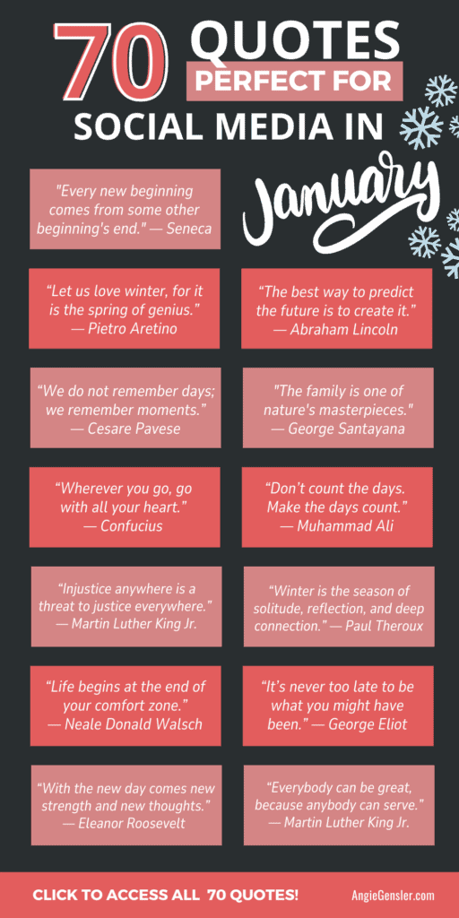 70 Inspiring January Quotes for Social Media Content - Angie Gensler